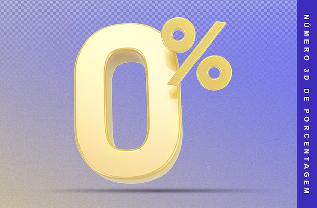 0 Número Porcentaje 3D Oro