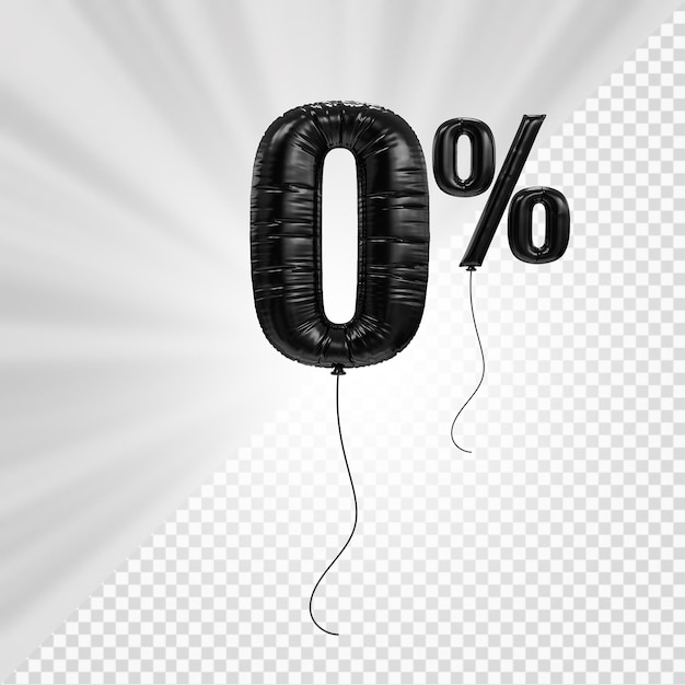 0 Prozent Angebot Ballons in 3D-Rendering