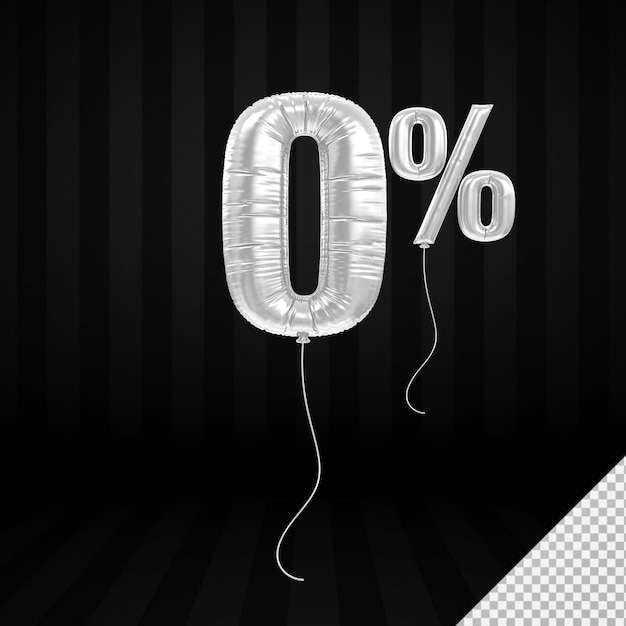 0 Prozent Angebot Ballons in 3D-Rendering