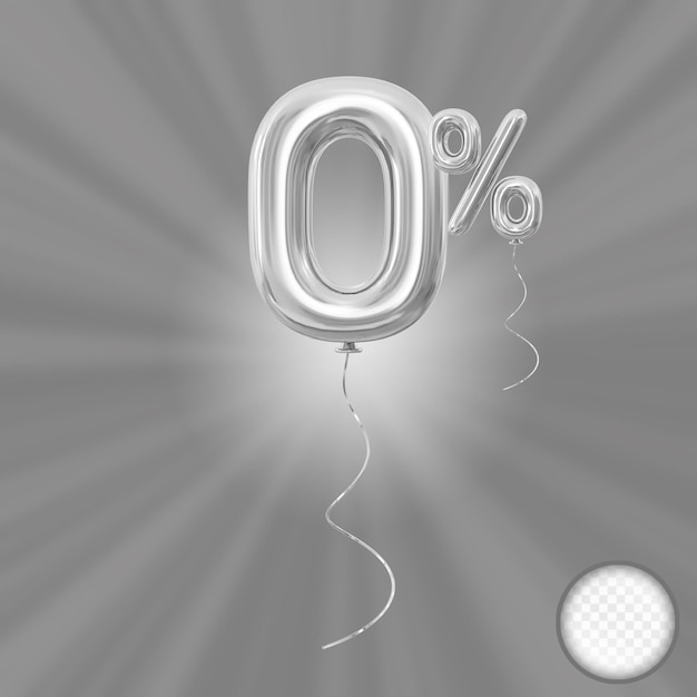 0 Prozent Angebot Goldballon 3D-Render