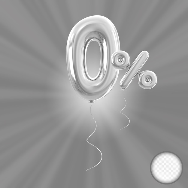0 Prozent Angebot Silberballon in 3D