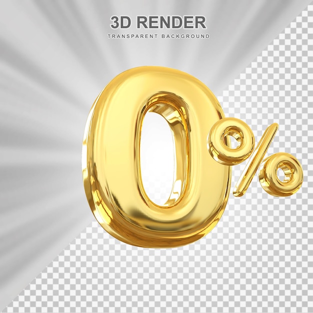 0 Prozent bieten Gold in 3D-Darstellung