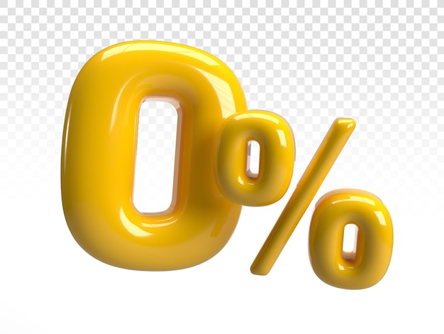 0 Prozent in 3D-Rendering isoliert