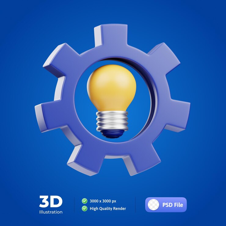 PSD 04 ilustración 3d del laboratorio de innovación