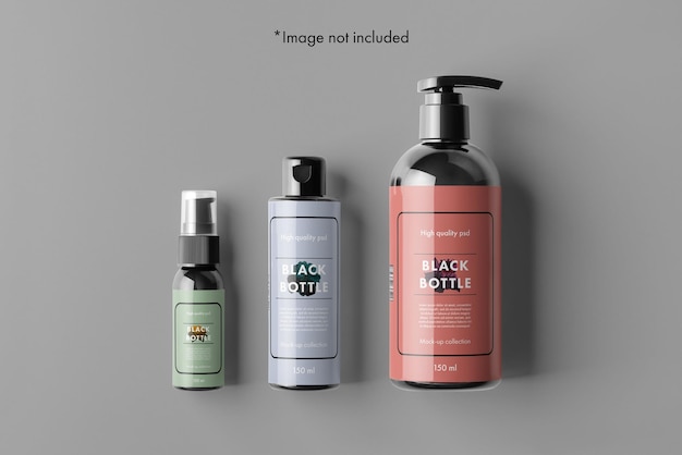 05_Mockup di cosmetici per bottiglie nere