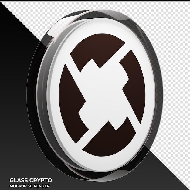 0x zrx glass crypto coin ilustración 3d