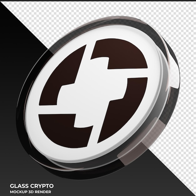 0x ZRX Glass Crypto Coin Ilustración 3D