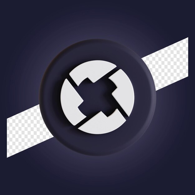 0x zrx simbolo di criptovaluta logo illustrazione 3d