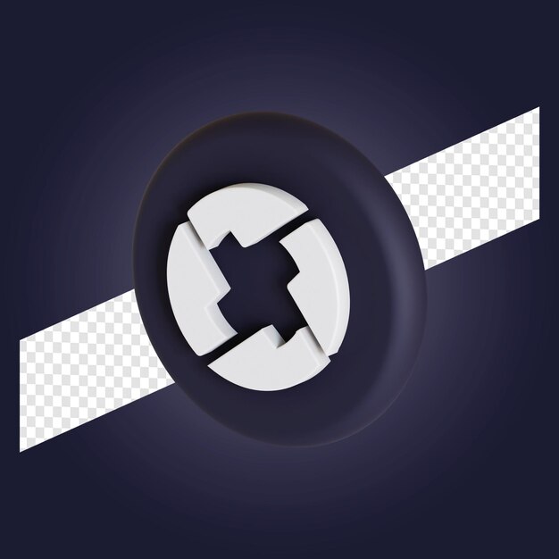 0x zrx simbolo di criptovaluta logo illustrazione 3d