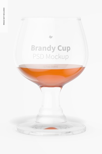 1,7 oz glasbrandy cup mockup, vorderansicht