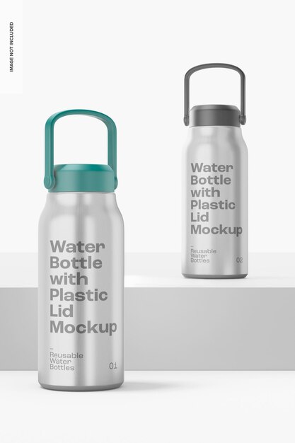 1.7L Sport Water Bottles Mockup, Perspective