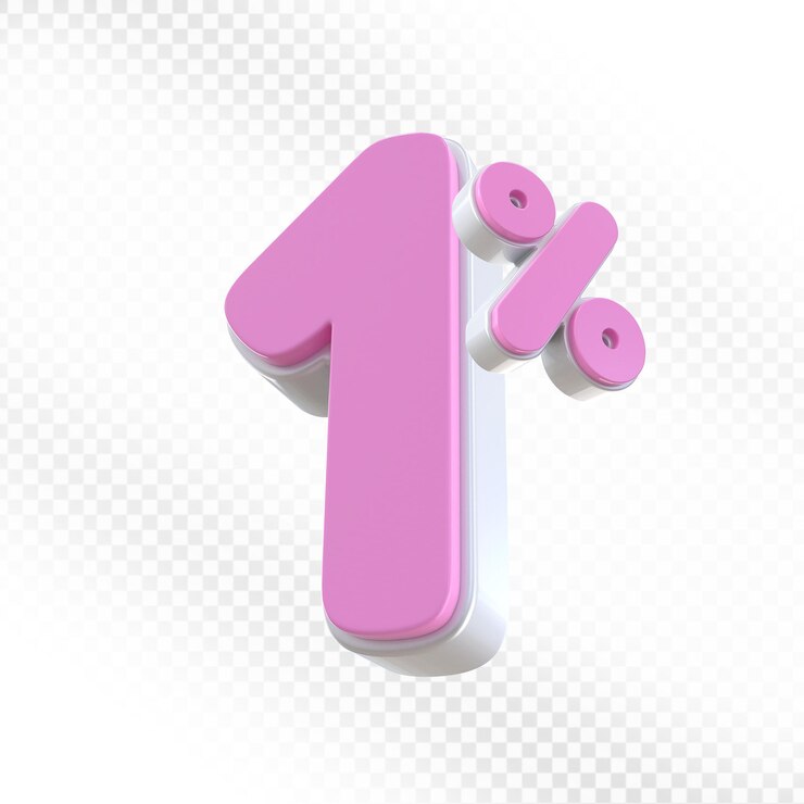 PSD 1 por ciento de oferta rosa en 3d
