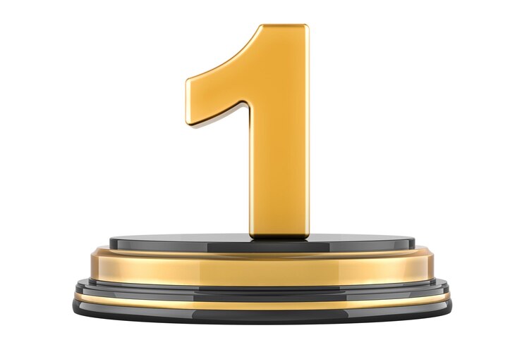 PSD 1 concepto de premio del podio de oro renderizado en 3d aislado sobre un fondo transparente