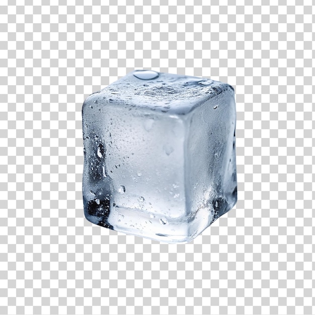 PSD 1 cubo de hielo sobre un fondo transparente