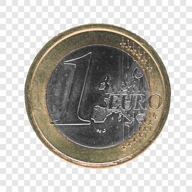 1 Euro-Münze Europäische Union transparent