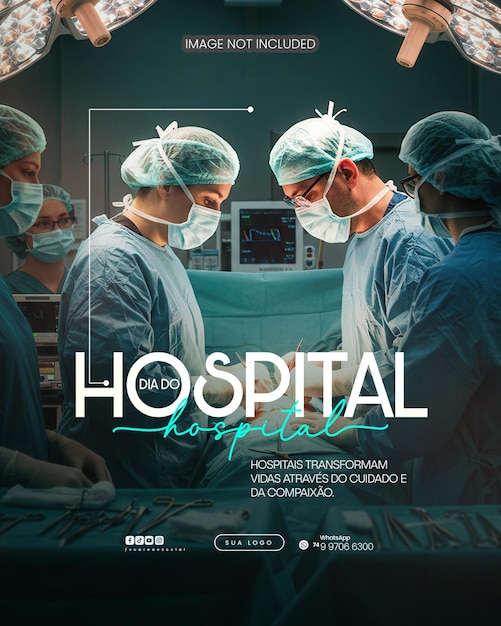 1 de julio Día del Hospital Editable Medios Sociales PSD Flyer