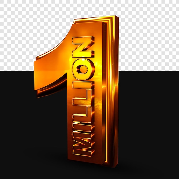 1 Million goldenes 3D-Rendering isoliert