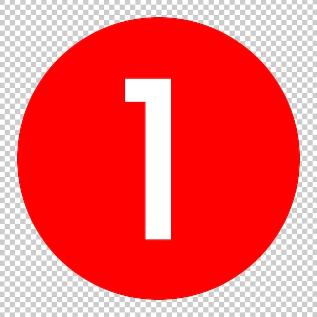 1 símbolo desenho vermelho com número de círculo