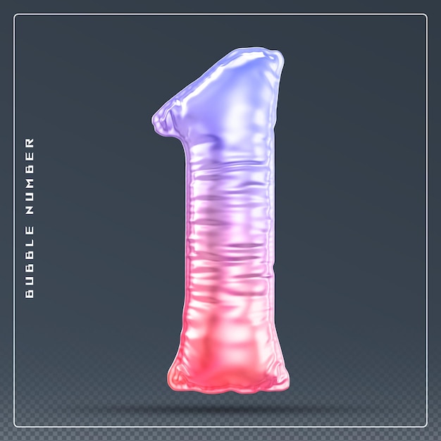 1 Zahlblase-Gradient 3D-Render