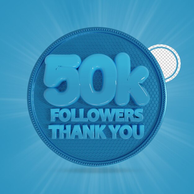 10.000 Follower 3D-Renderings isoliert