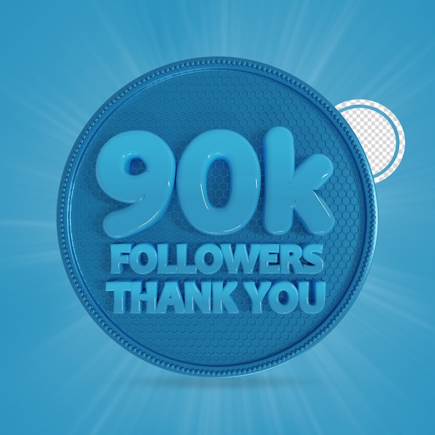 10.000 Follower 3D-Renderings isoliert