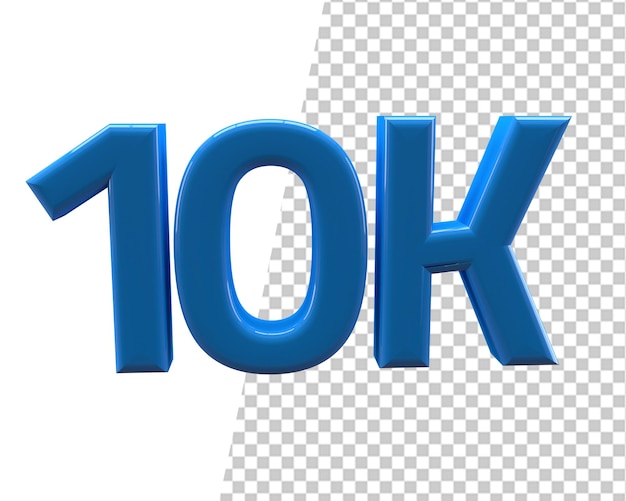 10.000 follower danken ihnen, blauer 3d-text