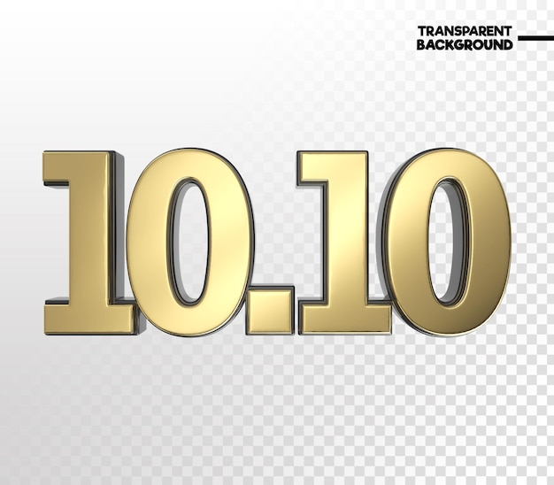 10 10 Verkauf Gold 3D-Rendering