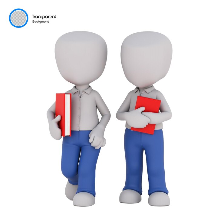 PSD 10 3d illustration of school student character carrying book