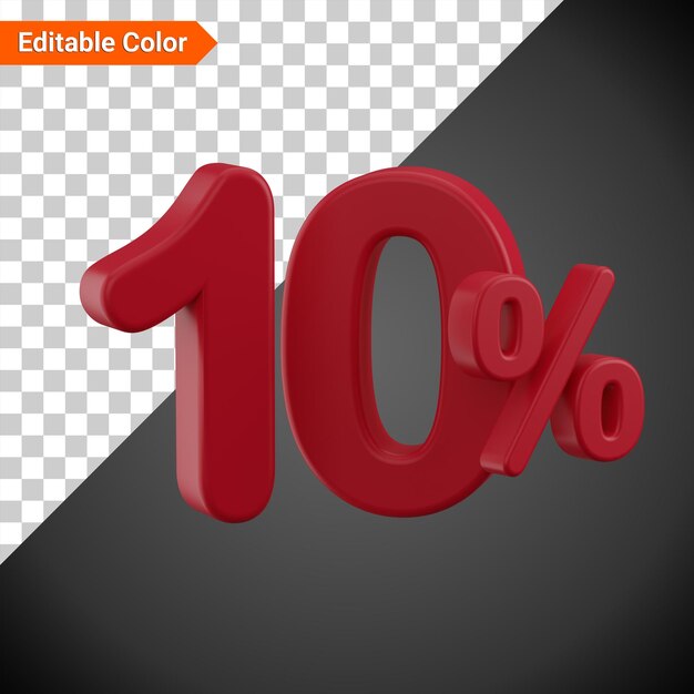 10 por ciento de descuento en iconos de representación 3d con archivos de color editables