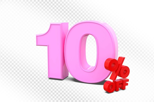 10 por ciento de descuento en la promoción de ventas de 3D rosa