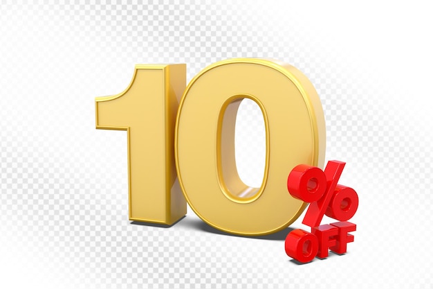 10 por ciento de descuento en la venta de oro 3D