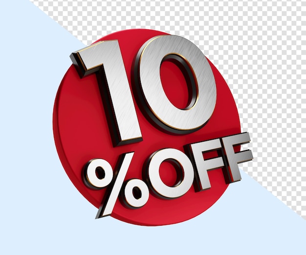 PSD 10 por ciento de oferta especial de signo 3d 10 oferta flash de etiqueta de descuento ilustración 3d intermitente de icono