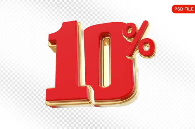 10 por ciento de oferta roja en 3D
