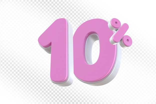 10 por ciento de oferta rosa en 3D