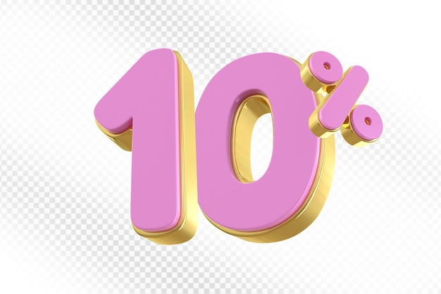 10 por ciento de oferta rosa en 3D