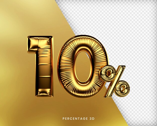 10 por ciento de oro 3D Premium PSD