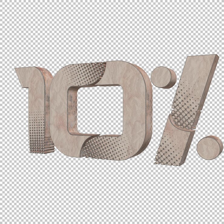 PSD 10 por ciento render 3d