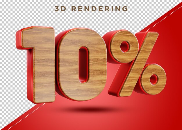 10 por ciento de representación de texto 3D psd