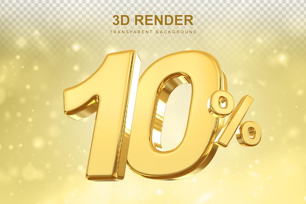 10 por ciento de venta promocional de oro en 3d