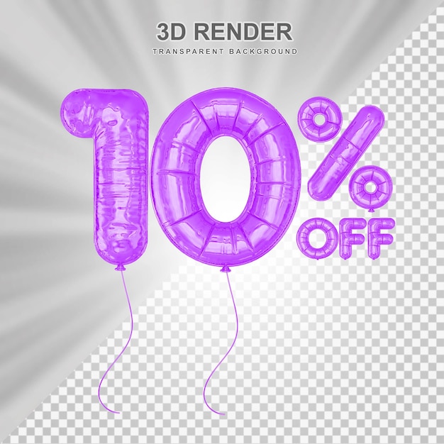 10% de descuento en los globos púrpuras