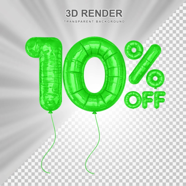 10% de descuento en los globos verdes