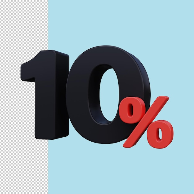 10 DE DESCUENTO Venta Oferta de descuento etiqueta de precio Oferta especial venta Representación 3D PSD Premium