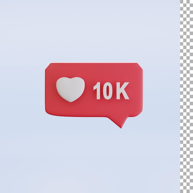 10 K Liebe Social Media 3D-Illustration