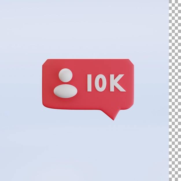 10 K seguidores icono 3d