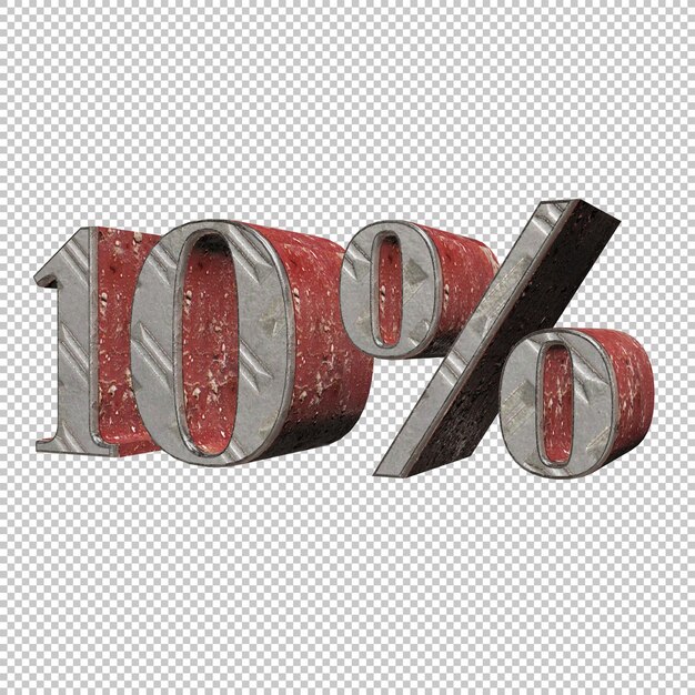 10 percento di rendering 3d