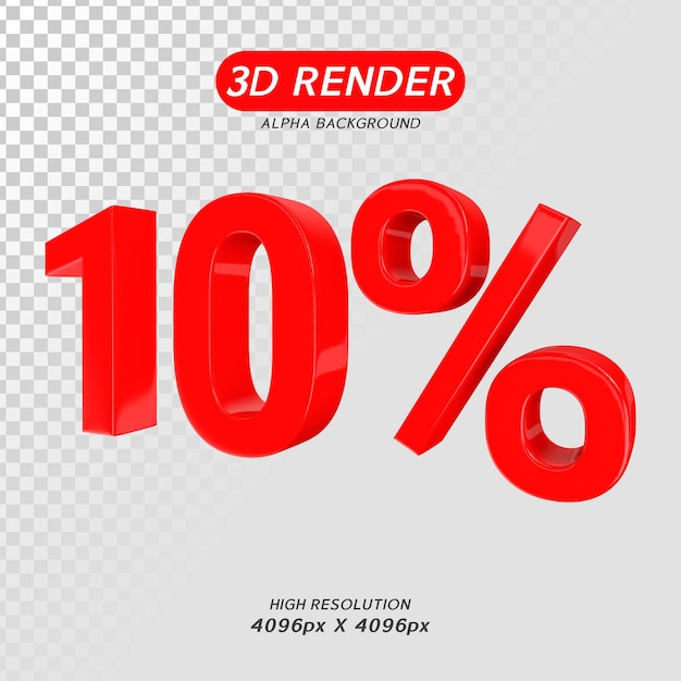 10 percentuali di rendering dei numeri 3d