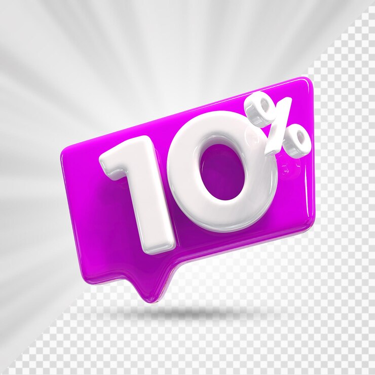PSD 10 por cento de oferta de ouro em 3d