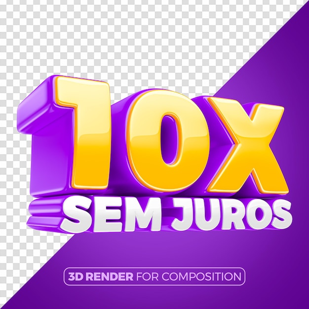 10 prestações sem juros em português para composição brasileira