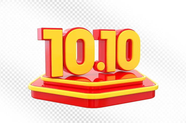 PSD 10 promoción roja de venta en 3d