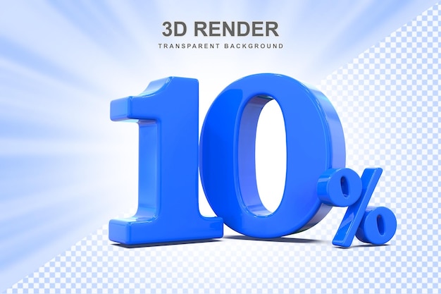 10 Prozent blaues Angebot in 3D